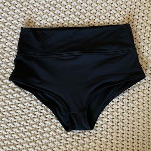 Victoria’s Secret Swim High Waisted Bikini Bottom Black Medium